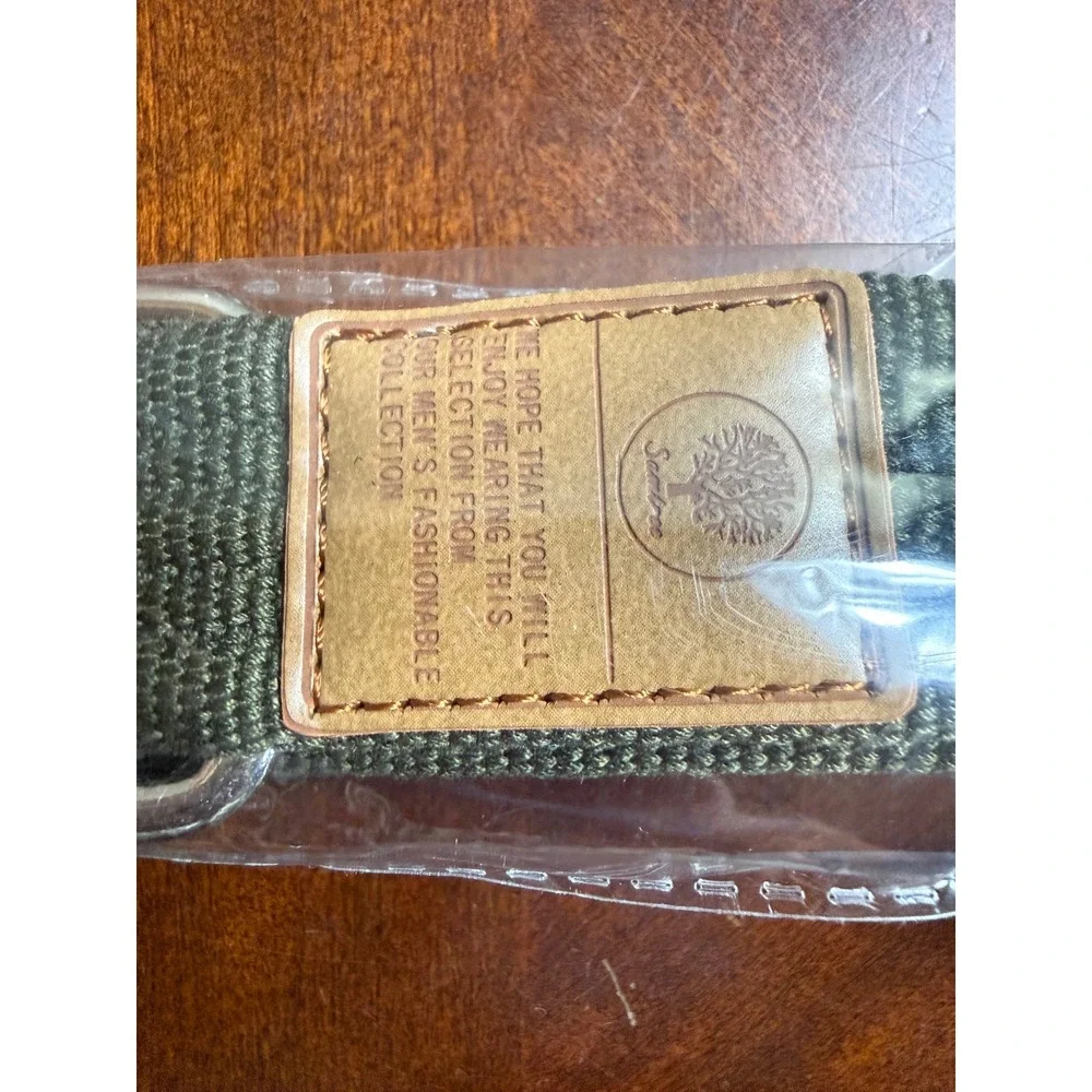 Samtree Mens Canvas Belt Army Green 46 Inch Double D-Ring Buckle Military Style